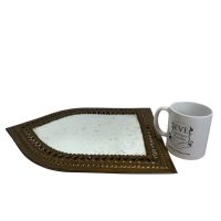 Alternative view of Vintage Moroccan Wall Hanging Temple Dome Mirror Brass Metal Glass One-Off Hand Made Decorative Cloakroom c1970-80's