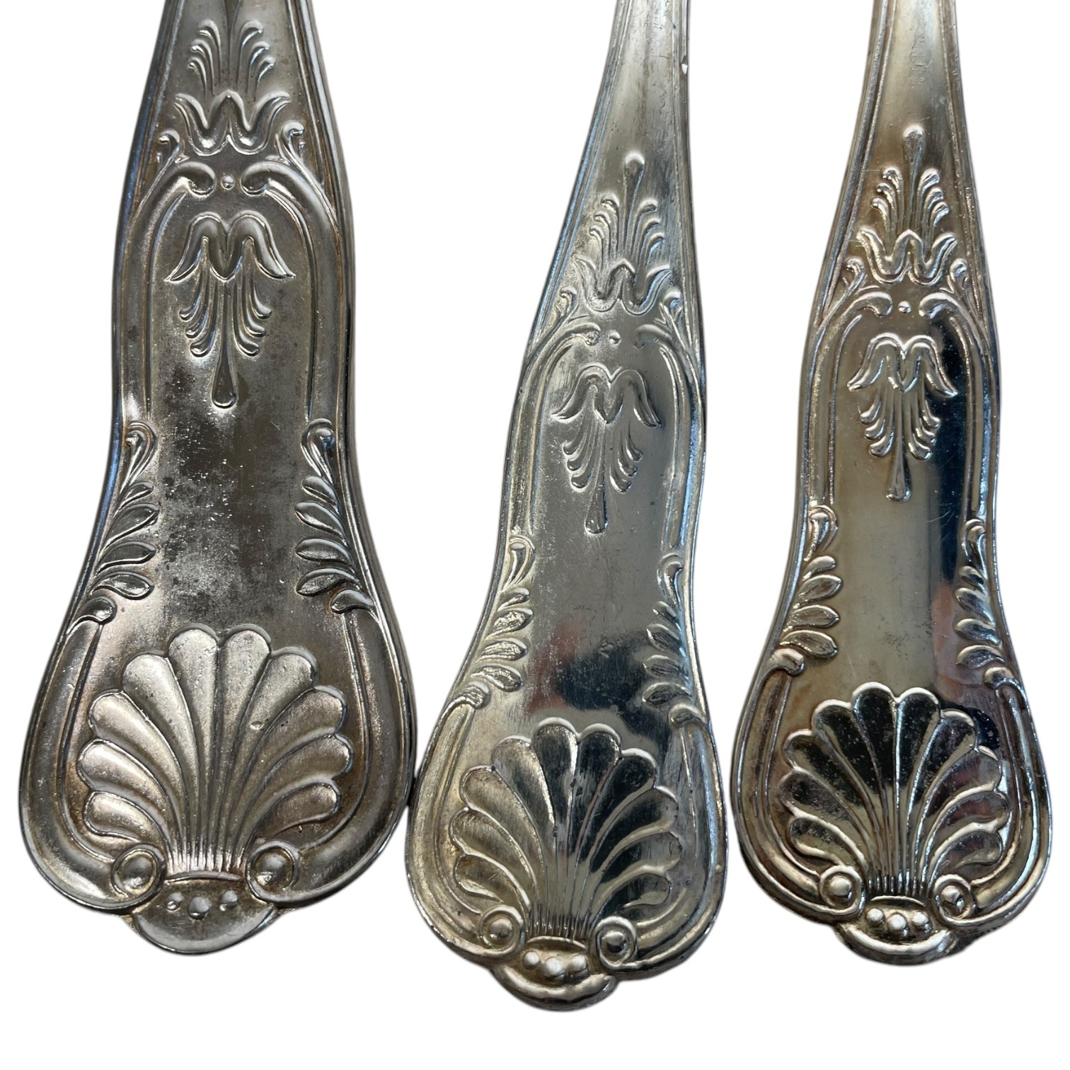 Vintage French Kings Queens Twelve Place Cutlery Set 12 Knifes Forks Spoons Teaspoons Ladle Cutlery Flatware Silverware c1970’s 2 Vintage French Kings Queens Twelve Place Cutlery Set 12 Knifes Forks Spoons Teaspoons Ladle Cutlery Flatware Silverware c1970's - Image 2