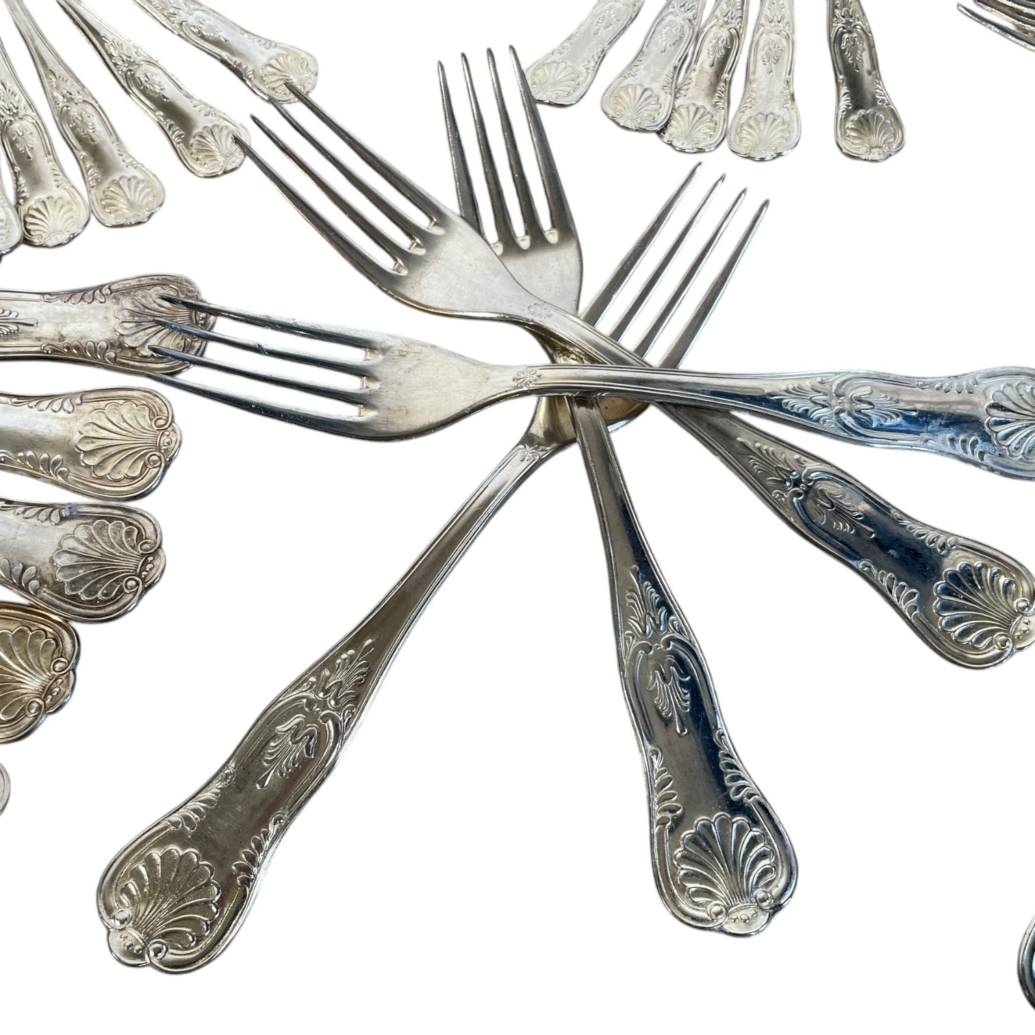 Vintage French Kings Queens Twelve Place Cutlery Set 12 Knifes Forks Spoons Teaspoons Ladle Cutlery Flatware Silverware c1970’s 5 Vintage French Kings Queens Twelve Place Cutlery Set 12 Knifes Forks Spoons Teaspoons Ladle Cutlery Flatware Silverware c1970's - Image 5