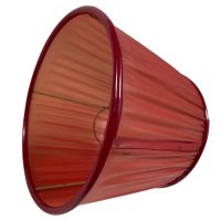 Alternative view of Vintage French Red Small Lampshade Desk Bedside Lamp Shade Material Design circa 1960-70's
