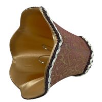 Alternative view of Vintage French Gold Brown Small Lampshade Desk Bedside Lamp Shade Beige Material Fringed Design circa 1970-80's