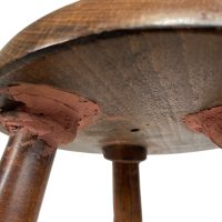 Alternative view of Vintage French Traditional Plant Stand Wooden Brown Small Stool Chair Display Plinth Plant Pot Tabouret DAMAGED REPAIRED c1950-60's