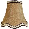 Vintage French Gold Brown Small Lampshade Desk Bedside Lamp Shade Beige Material Fringed Design circa 1970-80's
