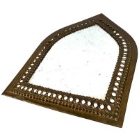 Vintage Moroccan Wall Hanging Temple Dome Mirror Brass Metal Glass One-Off Hand Made Decorative Cloakroom c1970-80's