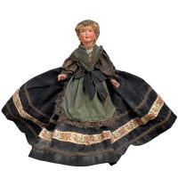 Vintage French Period Costumed Doll Girl Decorative Ornament Collector Dusty Dirty circa 1940-50's