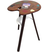 Vintage French Painted Home Made Small Stand Table Tabouret Pedestal Side Compact Stand Display Plinth c1970's