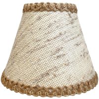 Vintage French Brown Beige Small Lampshade Hanging Lamp Shade Material Fringed Design circa 1970's