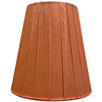 Vintage French Lampshade Pleated Fabric Orange Faded Red Small Desk Table Lamp Shade Material Design circa 1960-70's