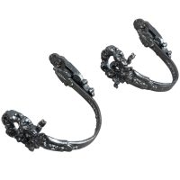 Vintage French Silver Metal Curtain Fittings Furnishings Hook Tie Back Decorative Finial Furniture Wall Hanging Hook circa 1990-2000 Vintage French Silver Metal Curtain Fittings Furnishings Hook Tie Back Decorative Finial Furniture Wall Hanging Hook circa 1990-2000