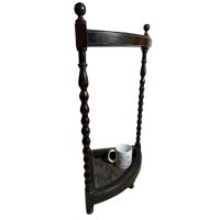 Alternative view of Antique French Wooden Metal Bobbin Leg Umbrella Walking Stick Stand Storage Pot Container Hallway Entryway circa 1920's