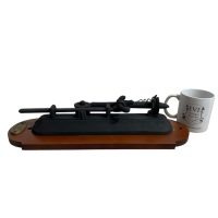 Alternative view of Vintage French Wall Mounted Metal Wooden Corkscrew Cork Puller Bottle Opener Bar Cafe Restaurant Decor circa 1980-90's