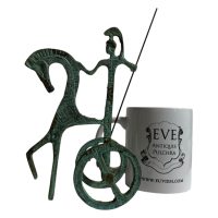 Alternative view of Vintage Italian Etruscan Museum Metal Reproduction Copy Of Athena Roman Statue Metal Sculpture Ornament circa 1970-1980's