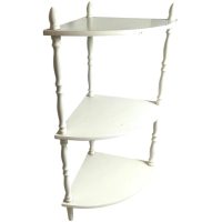 Vintage French Painted White Wood Corner Shelf Side Table Stand Tabouret Plinth Display Wooden c1970-80’s Vintage French Painted White Wood Corner Shelf Side Table Stand Tabouret Plinth Display Wooden c1970-80's