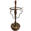 Vintage French Ornate Wood Brass Hallway Walking Stick Umbrella Stand circa 1970's
