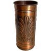 Vintage French Copper Brass Metal Umbrella Walking Stick Stand Storage Pot Container Hallway Entryway circa 1980's