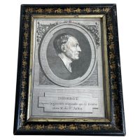 Alternative view of Antique French Rousseau Diderot Montesquieu Collection Author Prints In Wooden Glass Fronted Frames Wall Hanging Decorative c1900's
