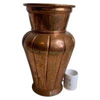 Alternative view of Vintage French Copper Metal Umbrella Walking Stick Stand Storage Pot Container Hallway Entryway circa 1960-70's