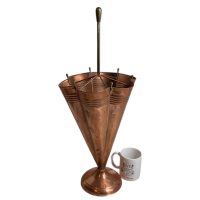 Alternative view of Vintage French Copper Brass Metal Umbrella Walking Stick Stand Storage Pot Container Hallway Entryway circa 1970-80's