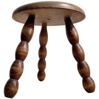 Stool Vintage French Chair Seat Wooden Milking Kitchen Table Round Shaped Seat Bobbin Leg Plant Stand Plinth Tabouret c1950-60’s Stool Vintage French Chair Seat Wooden Milking Kitchen Table Round Shaped Seat Bobbin Leg Plant Stand Plinth Tabouret c1950-60's