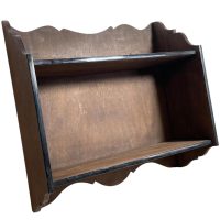 Vintage French Wooden Two Shelf Tier Wall Hanging Mounted Shelving Unit Country Cottage Arts Crafts circa 1950-60’s Vintage French Wooden Two Shelf Tier Wall Hanging Mounted Shelving Unit Country Cottage Arts Crafts circa 1950-60's