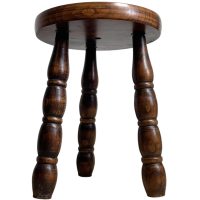 Stool Vintage French Chair Seat Wooden Milking Kitchen Table Round Shaped Seat Bobbin Leg Plant Stand Plinth Tabouret c1950-60’s Stool Vintage French Chair Seat Wooden Milking Kitchen Table Round Shaped Seat Bobbin Leg Plant Stand Plinth Tabouret c1950-60's