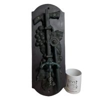 Alternative view of Vintage French Wall Mounted Metal Wooden Corkscrew Cork Puller Bottle Opener Bar Cafe Restaurant Decor circa 1980-90's