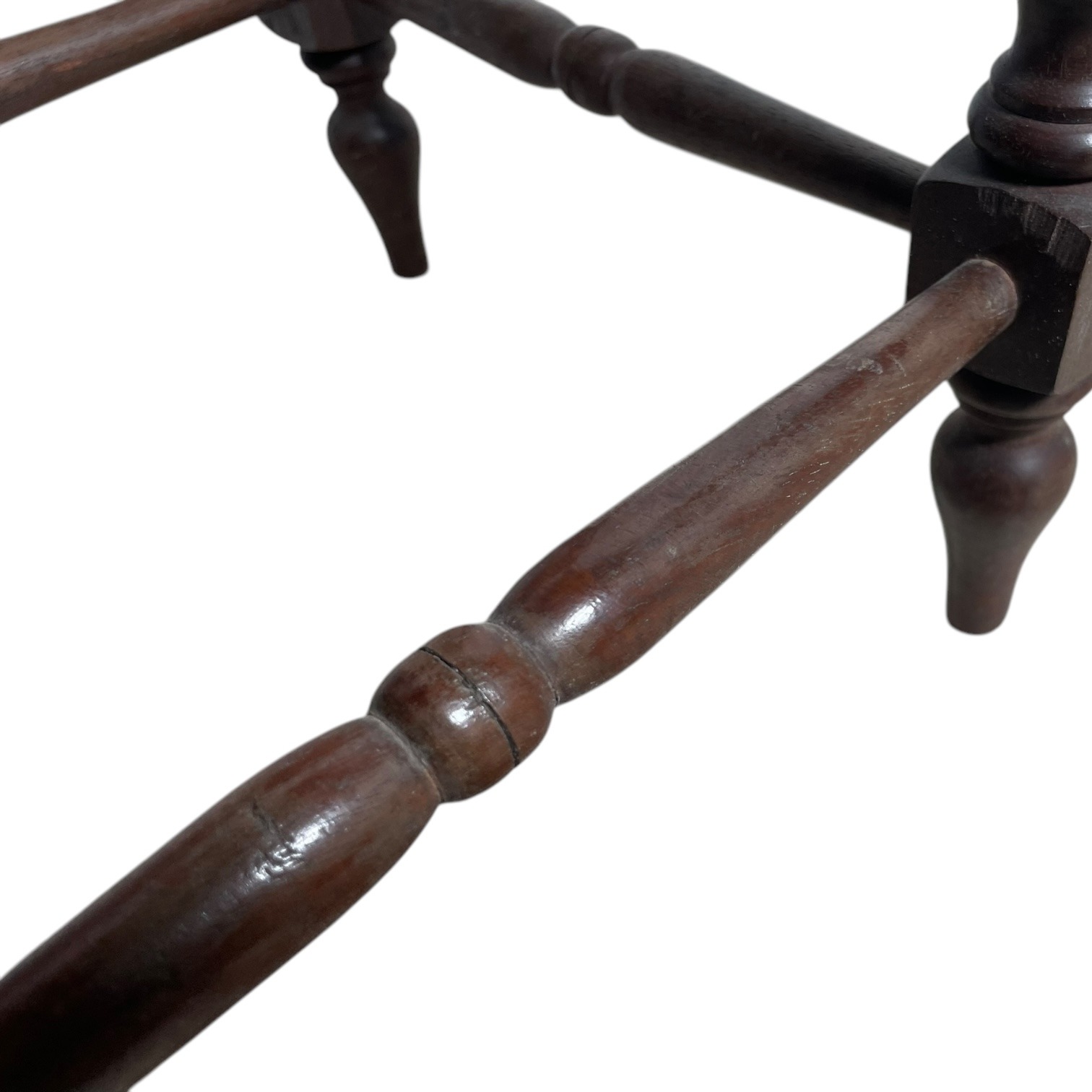 Vintage French Small Thick Leather Embossed Topped Inca Mayan Inspired Table Stand Varnished Wood Tabouret c1970-80’s 10 Vintage French Small Thick Leather Embossed Topped Inca Mayan Inspired Table Stand Varnished Wood Tabouret c1970-80's - Image 10