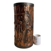 Alternative view of Vintage French Copper Iron Metal Umbrella Walking Stick Stand Storage Pot Container Hallway circa 1960-70's