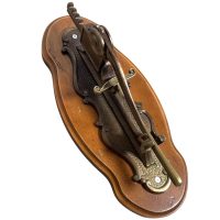 Vintage French Wall Mounted Metal Wooden Corkscrew Cork Puller Bottle Opener Bar Cafe Restaurant Decor circa 1980-90's