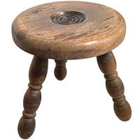 Vintage French Small Milking Stool Wooden Bobbin Leg Foot Rest Round Seat Step Stand Table Rustic Rural Tabouret circa 1950-60’s Vintage French Small Milking Stool Wooden Bobbin Leg Foot Rest Round Seat Step Stand Table Rustic Rural Tabouret circa 1950-60's