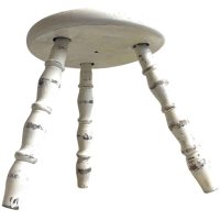 Vintage French Painted White Tripod Stool Chair Seat Wooden Milking Round Shaped Seat Turned Leg Rest Stand Plinth Tabouret c1950-60’s Vintage French Painted White Tripod Stool Chair Seat Wooden Milking Round Shaped Seat Turned Leg Rest Stand Plinth Tabouret c1950-60's