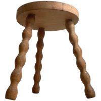 Stool Vintage French Traditional Worn DAMAGED Cracked Milking Stool Stand Bobbin Leg Plinth Plant Tabouret c1960’s Stool Vintage French Traditional Worn DAMAGED Cracked Milking Stool Stand Bobbin Leg Plinth Plant Tabouret c1960's