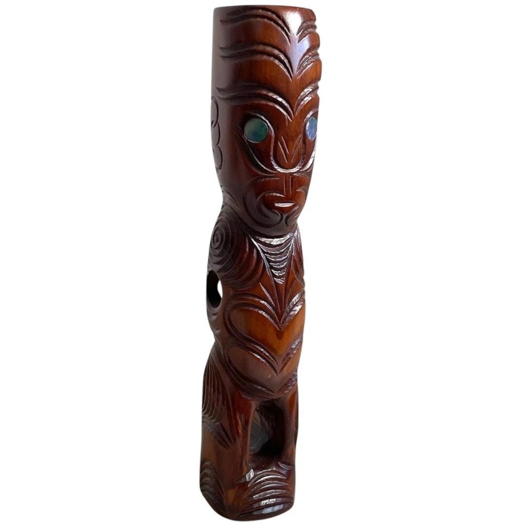 Vintage New Zealand South Pacific Oceania Polynesian Inspired Decorative Wooden Ornament Decor Carving Sculpture Wood Art c1980's