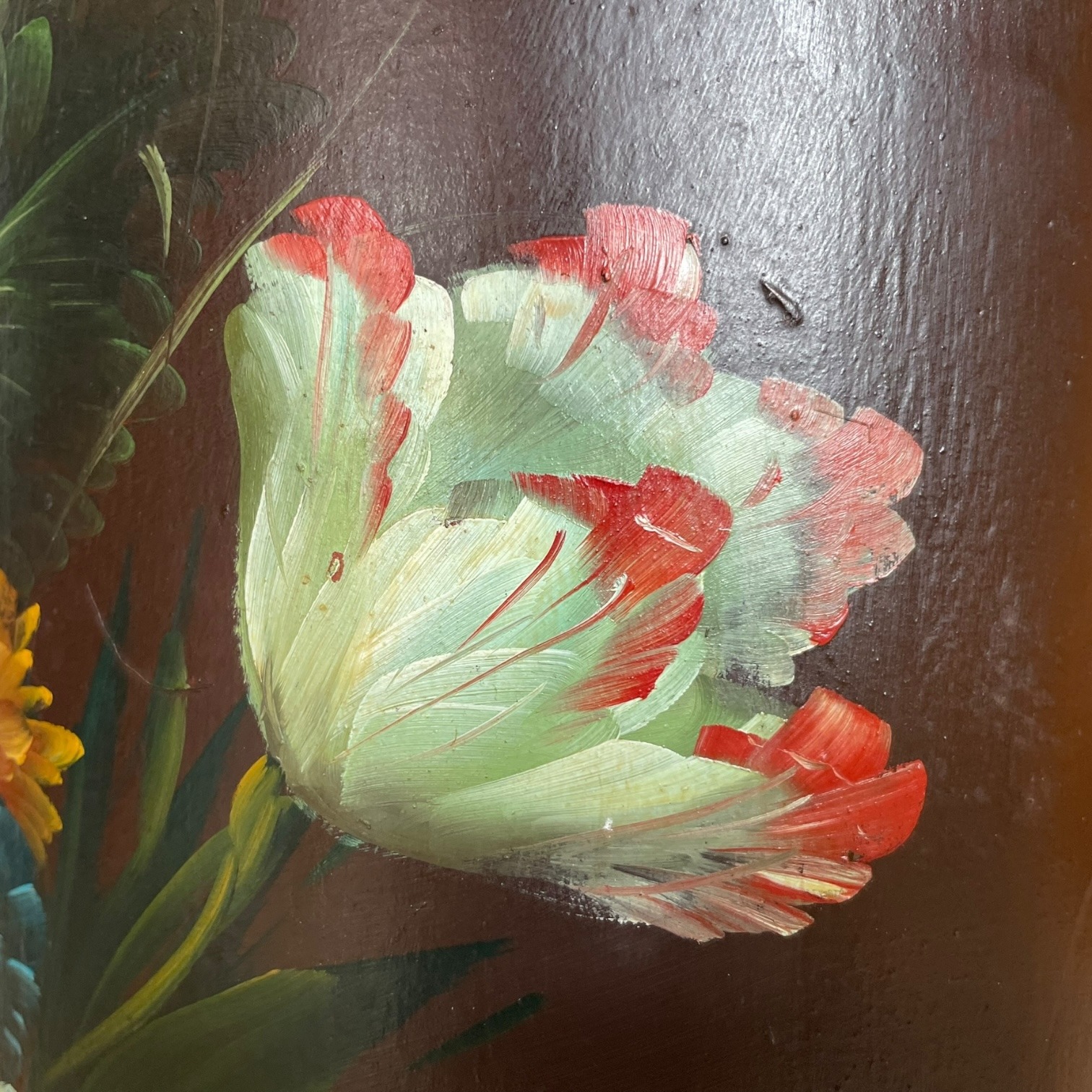 Vintage French Hand Painted Wooden Waste Paper Basket Bin Desk Trash Wood Can circa 1950-60’s 5 Vintage French Hand Painted Wooden Waste Paper Basket Bin Desk Trash Wood Can circa 1950-60's - Image 5