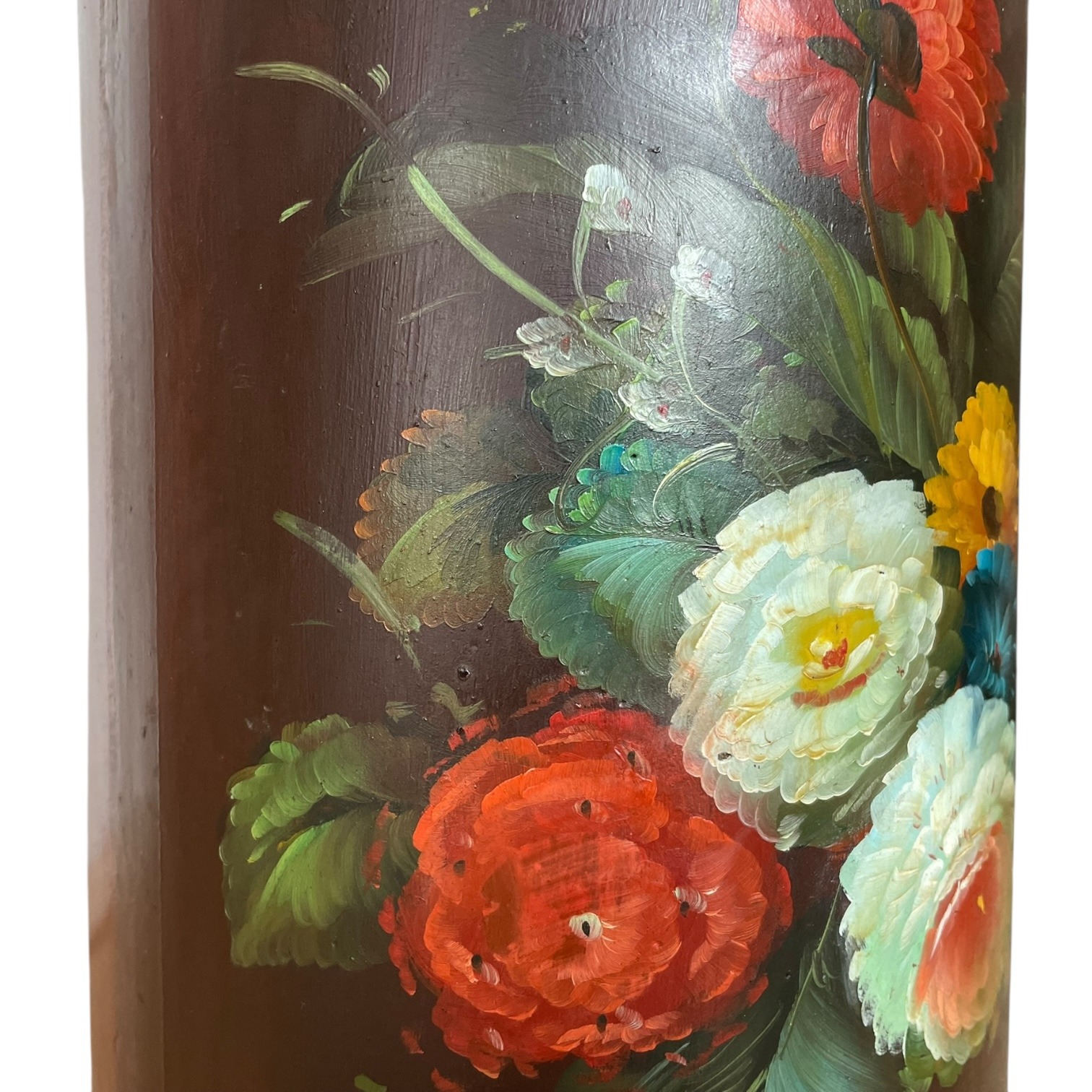 Vintage French Hand Painted Wooden Waste Paper Basket Bin Desk Trash Wood Can circa 1950-60’s 6 Vintage French Hand Painted Wooden Waste Paper Basket Bin Desk Trash Wood Can circa 1950-60's - Image 6