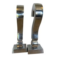 Alternative view of Vintage French Heavy Silver Metal Question Mark ? Statue Metal Sculpture Ornament circa 1990's