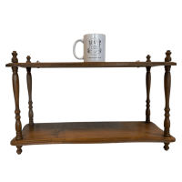 Alternative view of Vintage French Wood Double Shelf Wall Mounted Table Stand Plinth Display Wooden c1960-70's