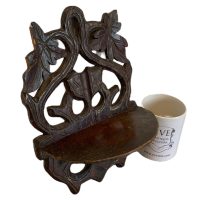 Alternative view of Antique French Small Wooden Shelf Stand DAMAGED Support Plinth Shelf c1920's