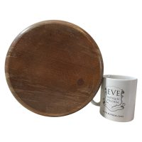 Alternative view of Vintage French Wooden Wood Milking Stool Seat Kitchen Table Farm Round Shaped Seat Plant Rest Stand Plinth Rustic Tabouret c1970's