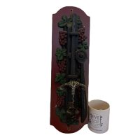 Alternative view of Vintage French Wall Mounted Metal Wooden Corkscrew Cork Puller Bottle Opener Bar Cafe Restaurant Decor circa 1980-90's