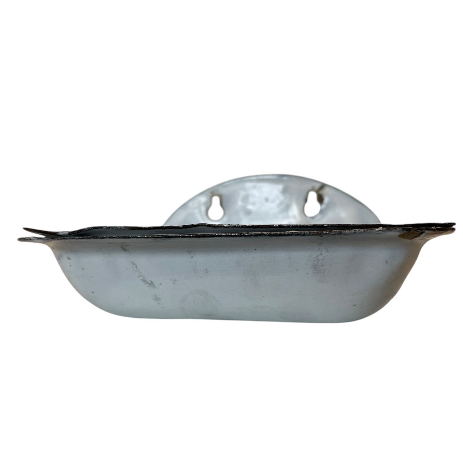 Antique French White Enamel Iron Bathroom Kitchen Soap Dish Container Wall Mounted Or Self Standing c1920’s 10 Antique French White Enamel Iron Bathroom Kitchen Soap Dish Container Wall Mounted Or Self Standing c1920's - Image 10