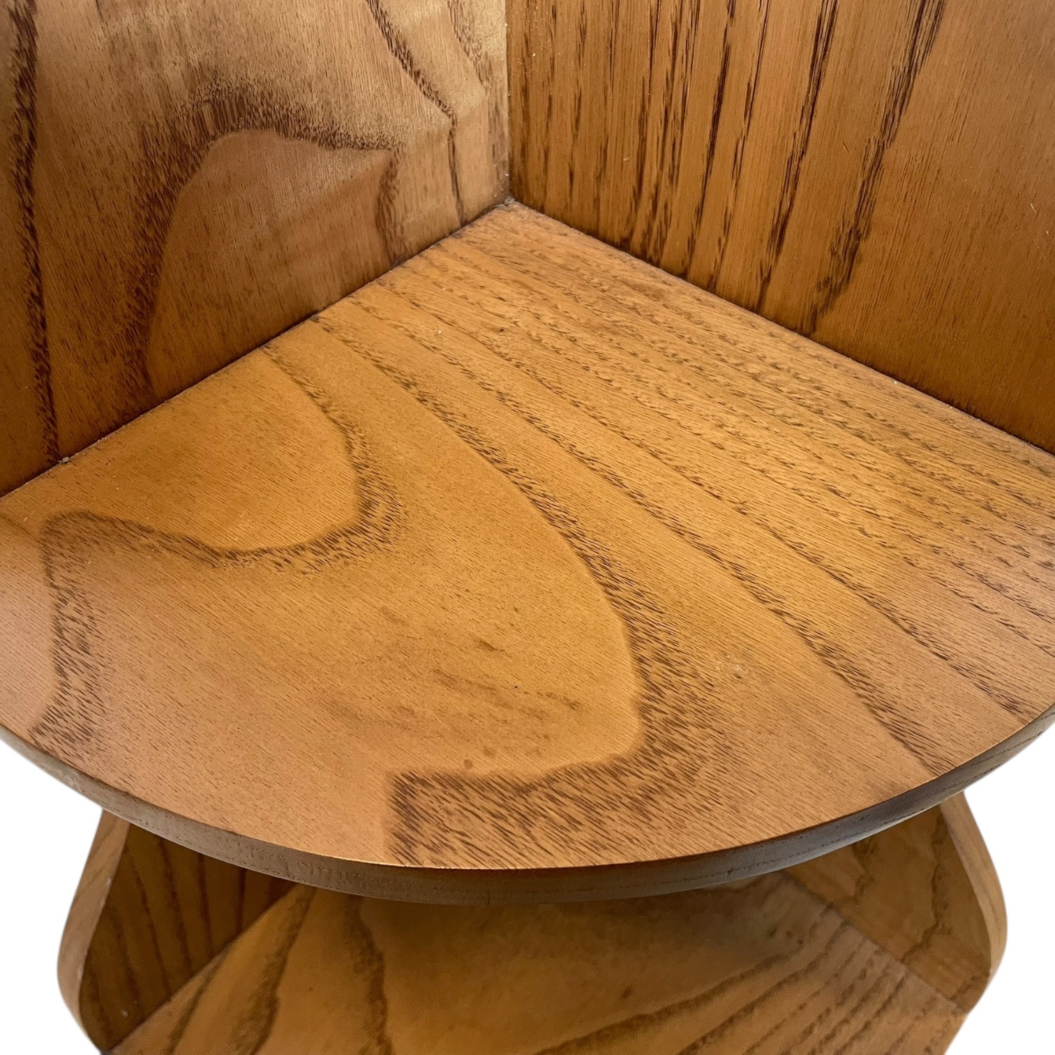 Vintage French Wood Corner Shelf Side Table Stand Tabouret Plinth Display Wooden c1970-80’s 3 Vintage French Wood Corner Shelf Side Table Stand Tabouret Plinth Display Wooden c1970-80's - Image 3