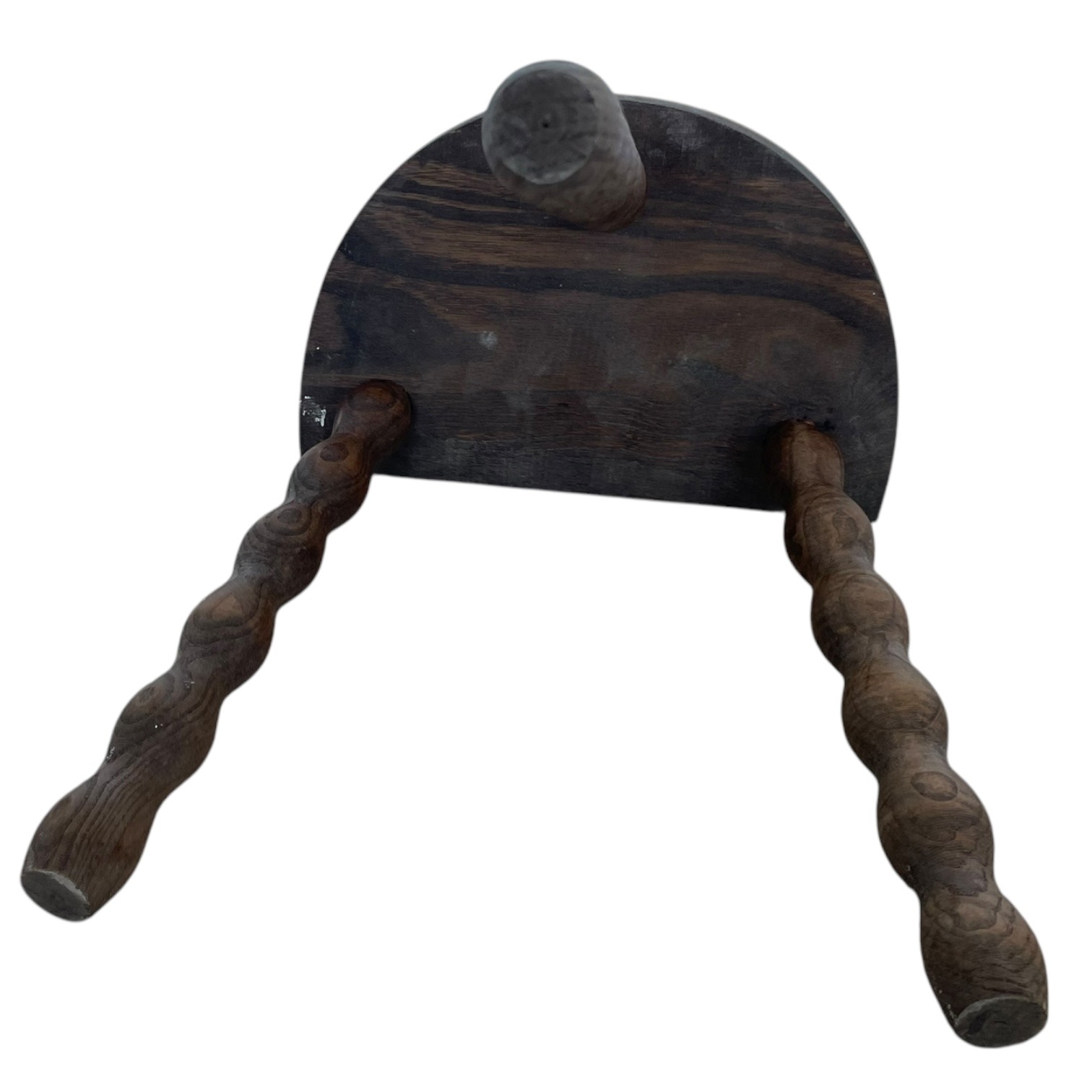 Vintage French Tripod Stool Chair Seat Wooden Milking Kitchen D Shaped Seat Bobbin Leg Rest Stand Plinth Tabouret c1960’s 7 Vintage French Tripod Stool Chair Seat Wooden Milking Kitchen D Shaped Seat Bobbin Leg Rest Stand Plinth Tabouret c1960's - Image 7