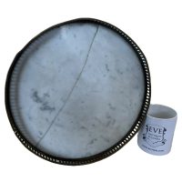 Alternative view of Vintage French Small Side Table Stand Plinth Stone Topped Brass Caged DAMAGED Tabouret c1950-60's