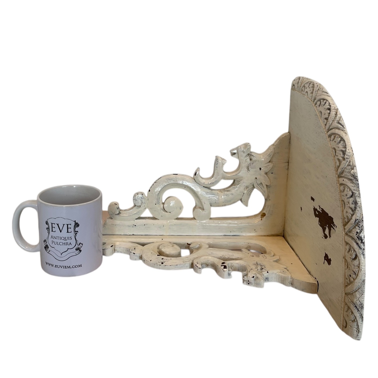 Antique French Painted White Wood Corner Shelf Stand Tabouret Plinth Display Wooden c1900’s 2 Antique French Painted White Wood Corner Shelf Stand Tabouret Plinth Display Wooden c1900's - Image 2