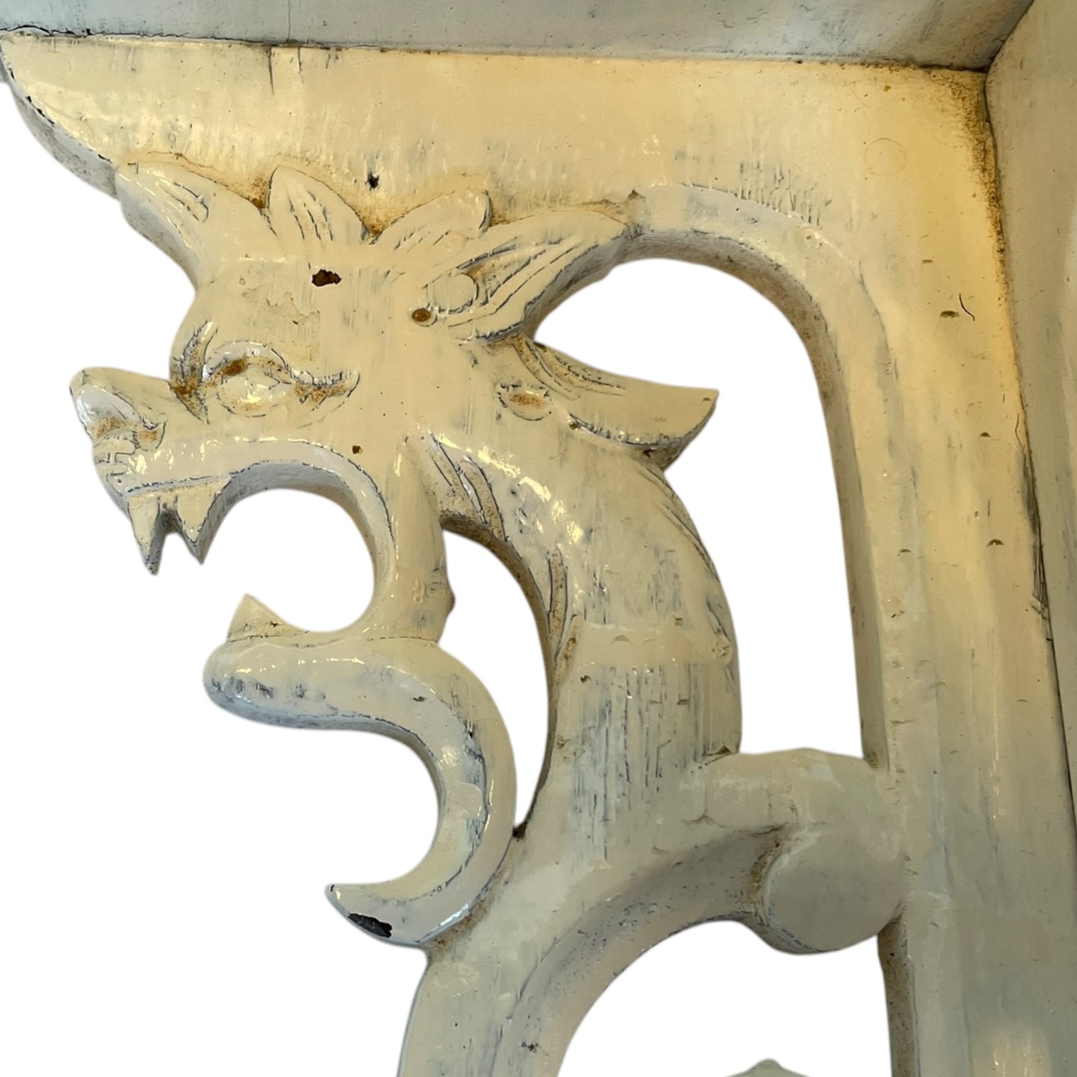 Antique French Painted White Wood Corner Shelf Stand Tabouret Plinth Display Wooden c1900’s 4 Antique French Painted White Wood Corner Shelf Stand Tabouret Plinth Display Wooden c1900's - Image 4