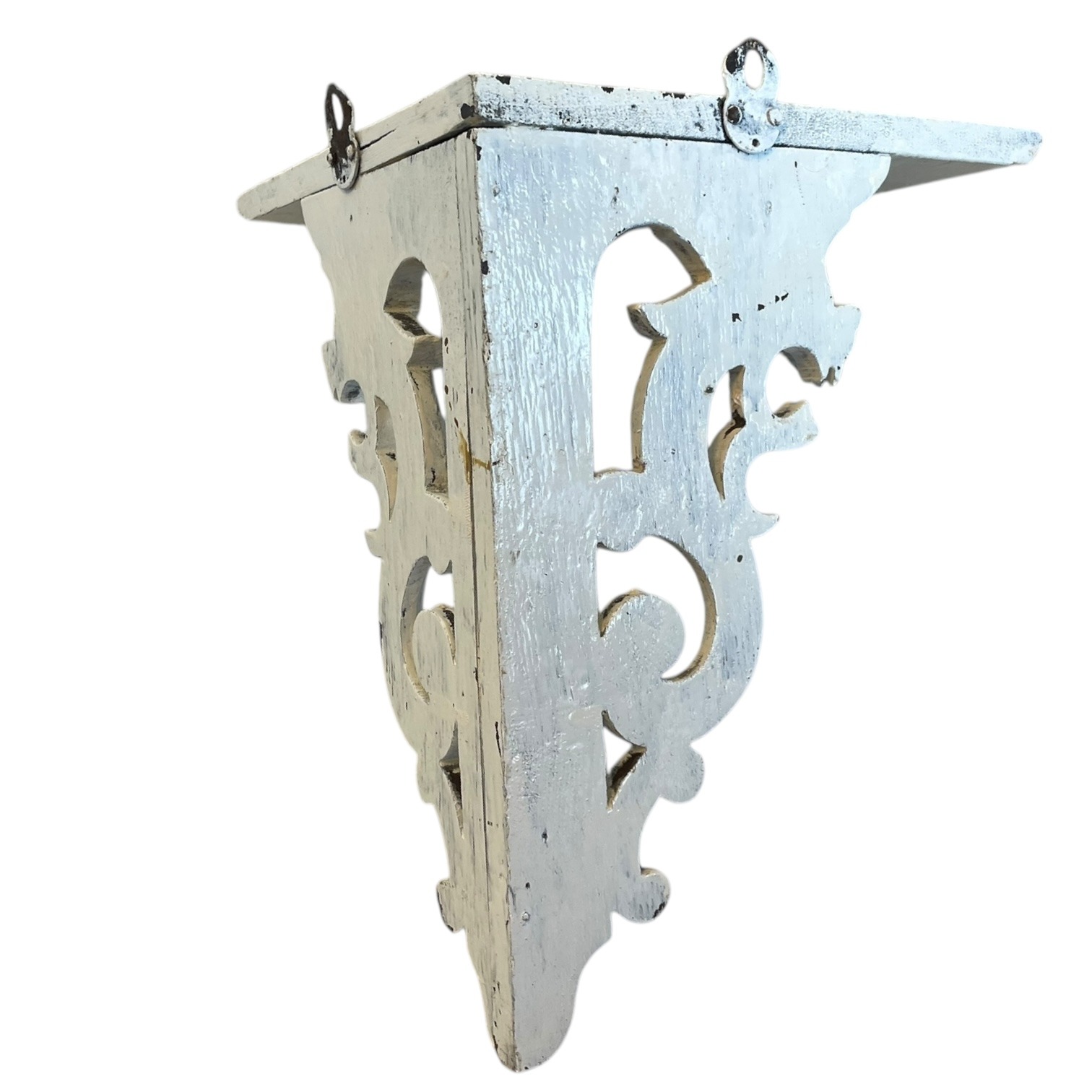 Antique French Painted White Wood Corner Shelf Stand Tabouret Plinth Display Wooden c1900’s 7 Antique French Painted White Wood Corner Shelf Stand Tabouret Plinth Display Wooden c1900's - Image 7