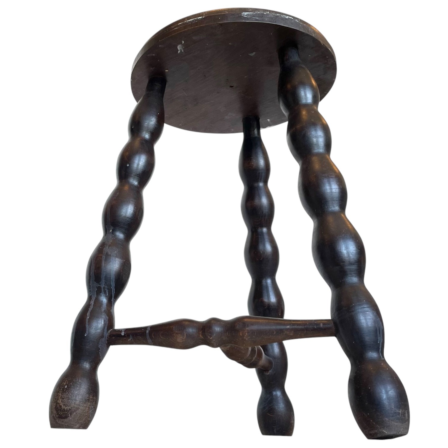 Vintage French Milking Stool Wooden Bobbin Leg Braced Round Shaped Seat Step Stand Table Rustic Rural Tabouret Farmhouse c1950-60’s 10 Vintage French Milking Stool Wooden Bobbin Leg Braced Round Shaped Seat Step Stand Table Rustic Rural Tabouret Farmhouse c1950-60's - Image 10