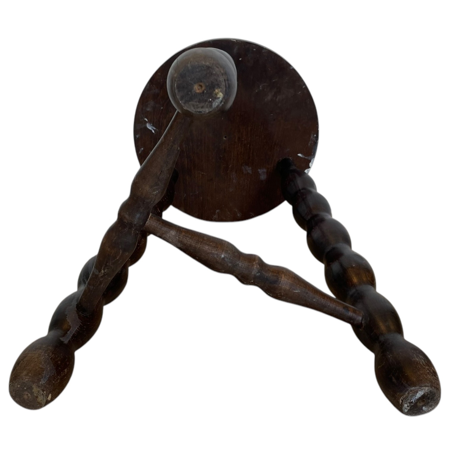 Vintage French Milking Stool Wooden Bobbin Leg Braced Round Shaped Seat Step Stand Table Rustic Rural Tabouret Farmhouse c1950-60’s 9 Vintage French Milking Stool Wooden Bobbin Leg Braced Round Shaped Seat Step Stand Table Rustic Rural Tabouret Farmhouse c1950-60's - Image 9