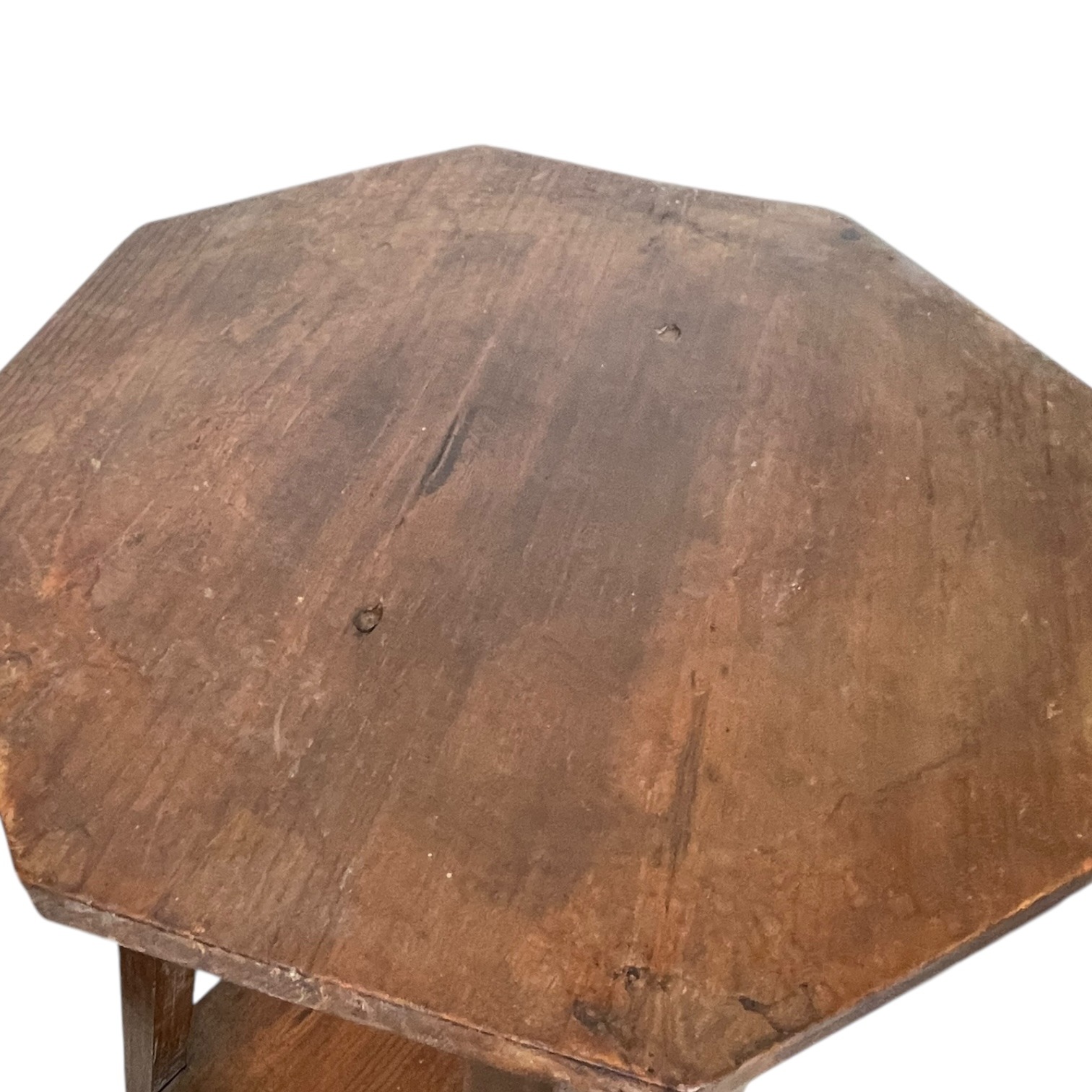 Vintage French Simple Tall Plinth Two Shelf Stand Table Varnished Wood Square Shaped Rest Tabouret PRICED INDIVIDUALLY c1960-70’s 3 Vintage French Simple Tall Plinth Two Shelf Stand Table Varnished Wood Square Shaped Rest Tabouret PRICED INDIVIDUALLY c1960-70's - Image 3